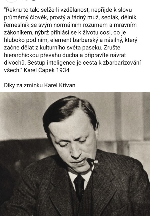 Čapek vedel